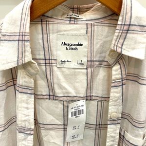 Abercrombie Women’s Boyfriend Plaid Flannel Shirt NWT